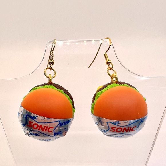 Sonic Burger Earrings - Mini Brands Earrings - Food Earrings - Hamburger Earring - Picture 1 of 11